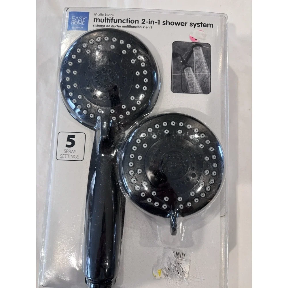 Easy‎ Home Bathroom Matt Black Multifunction Two In One Shower System Brand New
